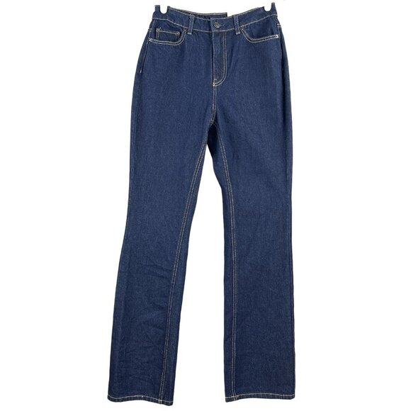 Future Collective Reese Blutstein Women Blue Jean Size 4 Flare Leg High Rise NEW - Picture 1 of 12